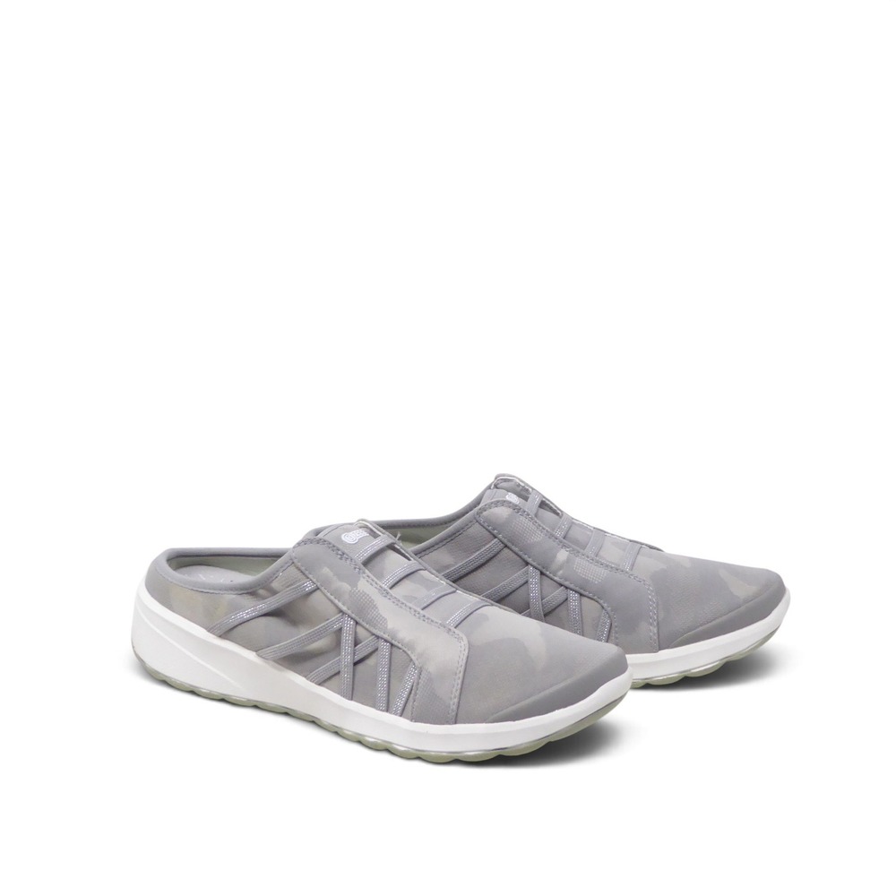 Bzees Womens Golden Mule Gray Camo Slip On Sneakers 8.5